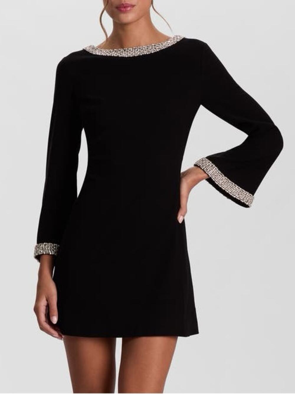 Alice + Olivia Mailynn Embellished Trim Mini Dress 12